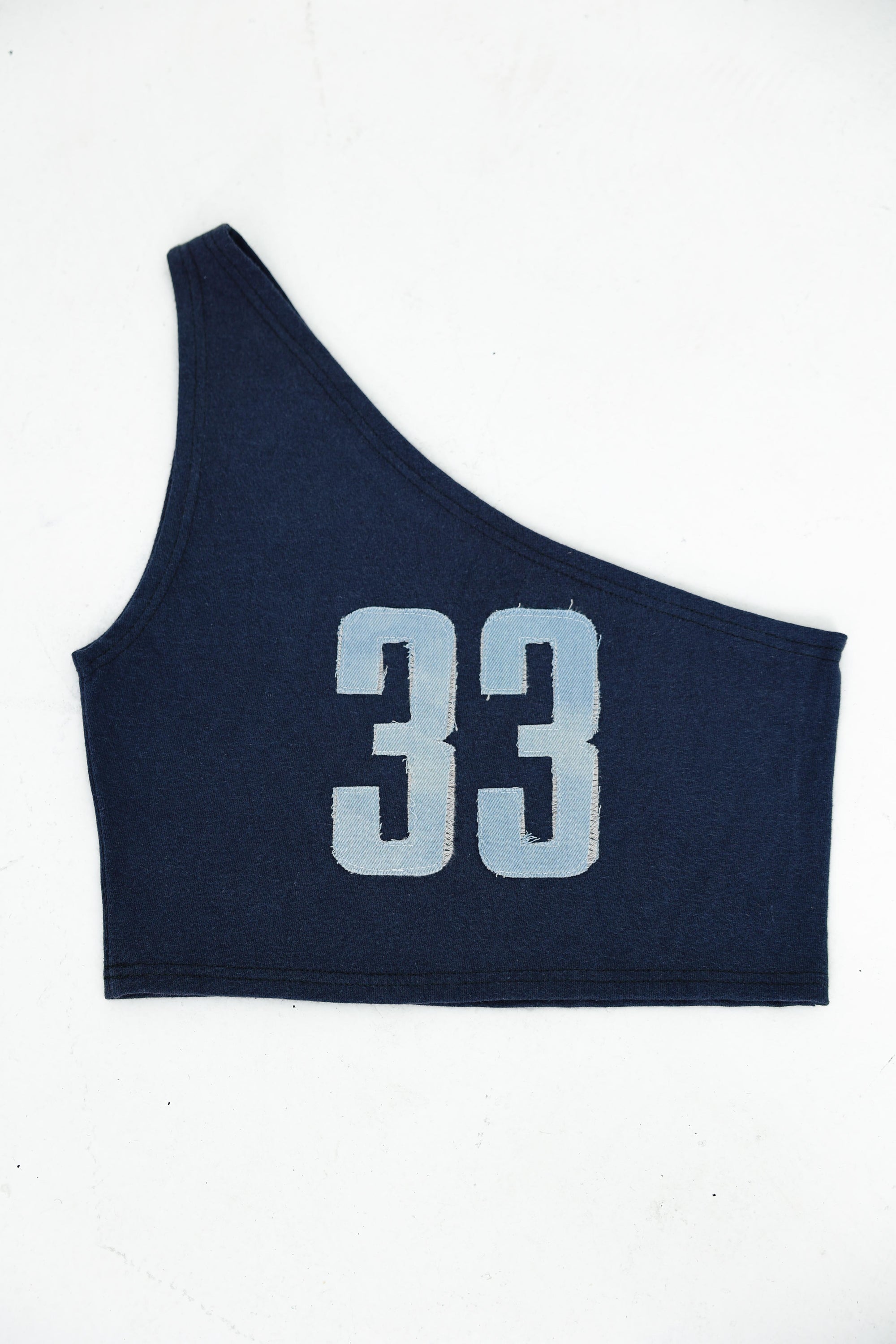 Custom Denim Number One Shoulder Tank Top