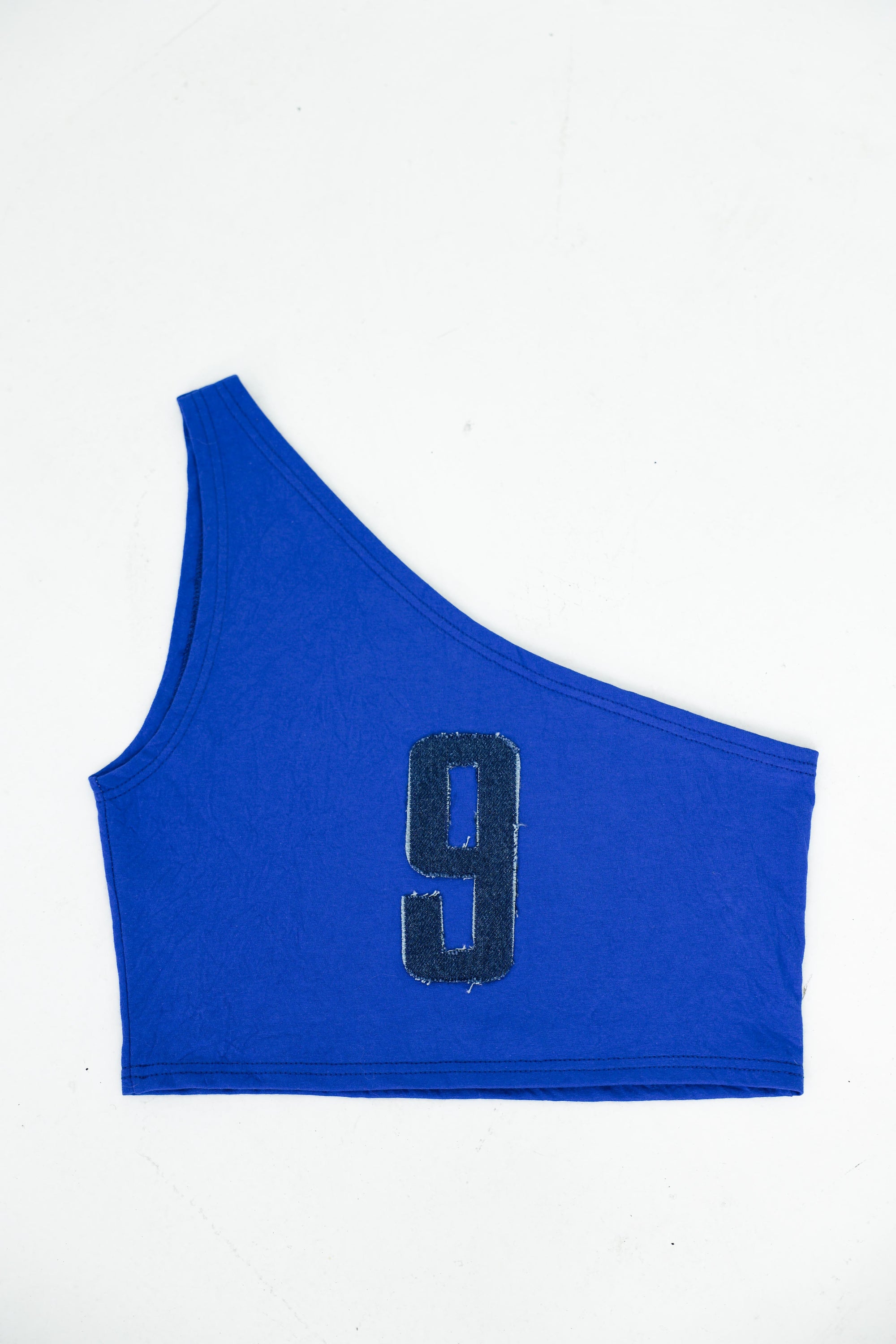 Custom Denim Number One Shoulder Tank Top
