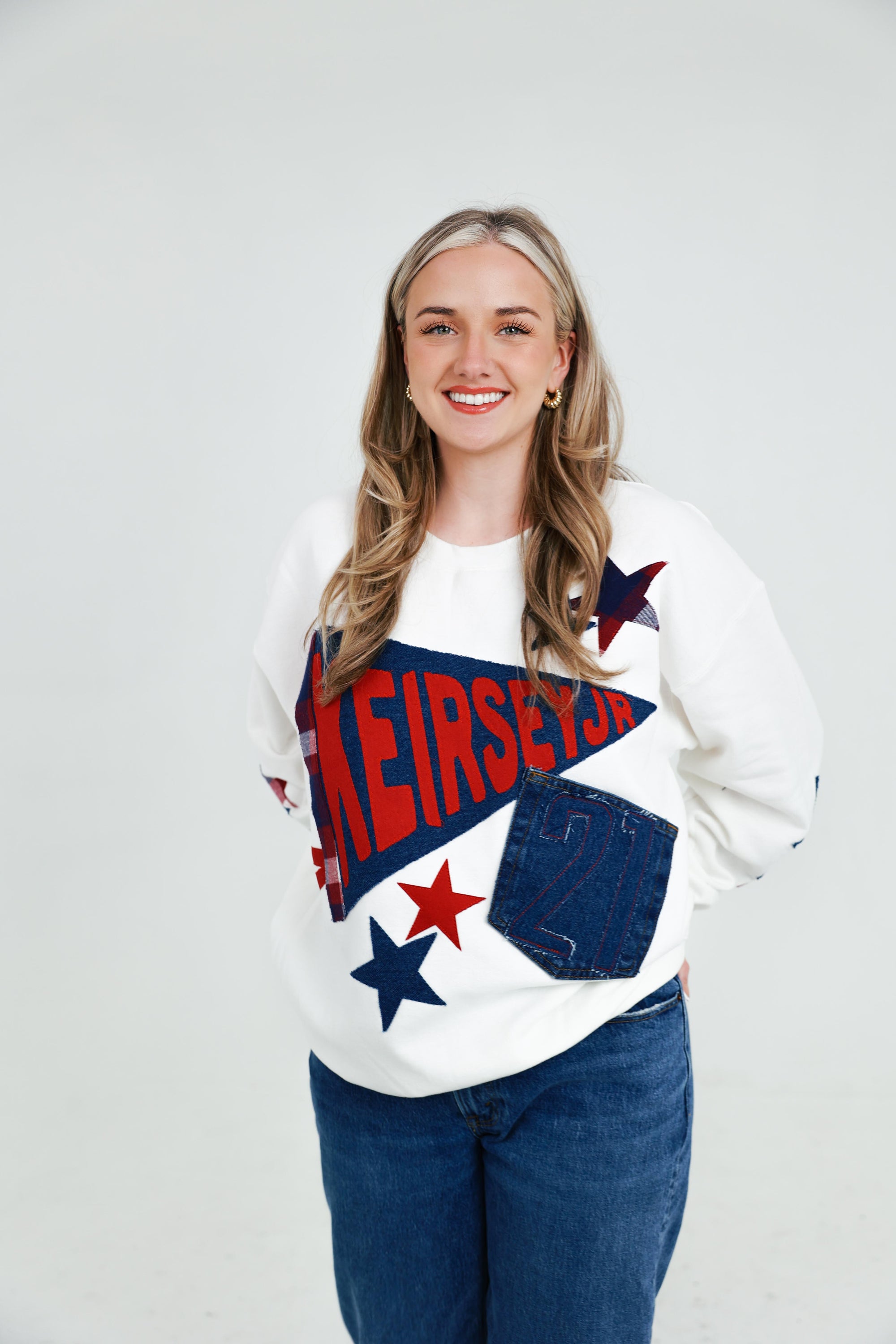 Custom Pennant Patchwork Sweatshirt
