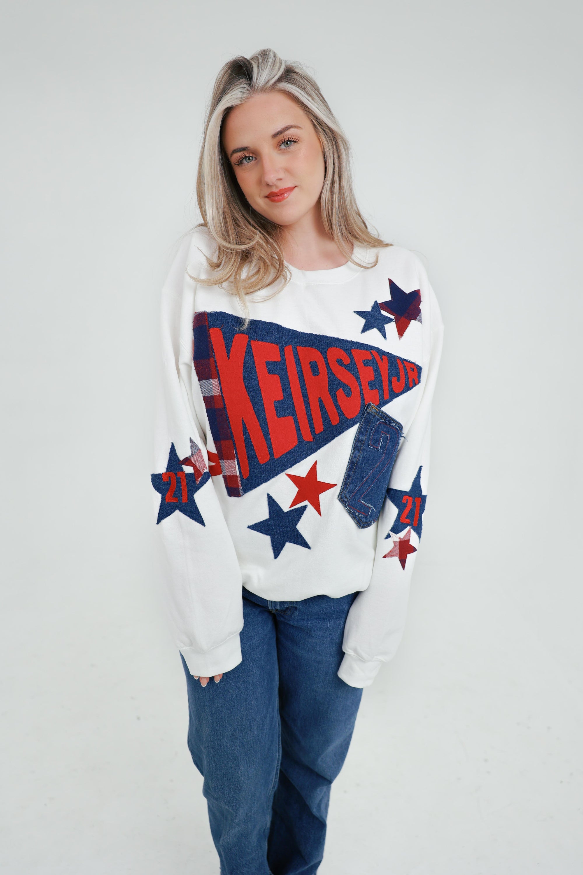 Custom Pennant Patchwork Sweatshirt