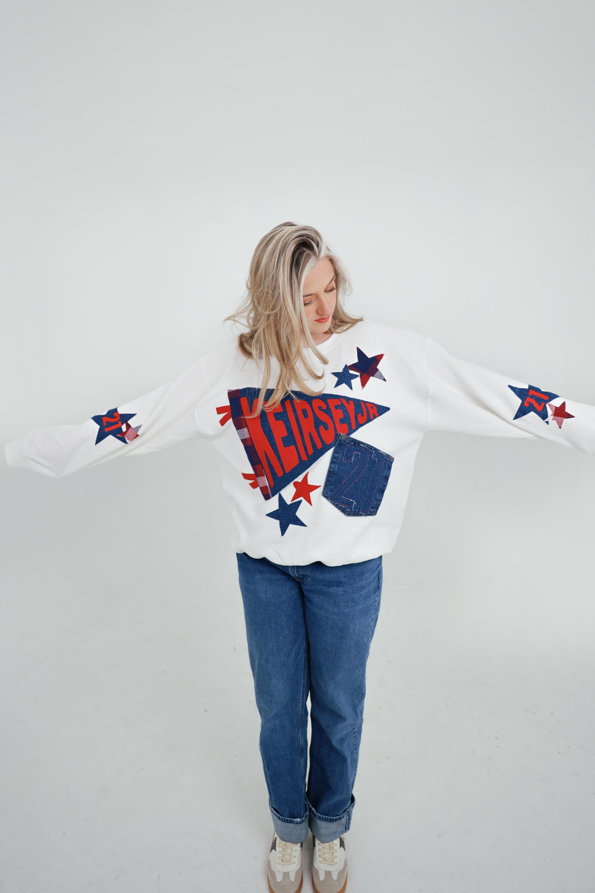 Custom Pennant Patchwork Sweatshirt