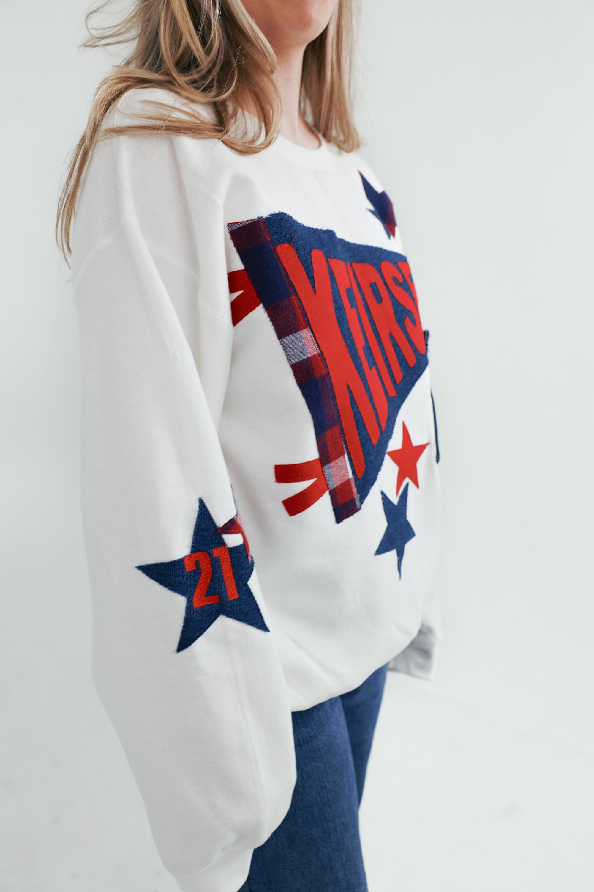 Custom Pennant Patchwork Sweatshirt