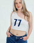 Custom Denim Number One Shoulder Tank Top
