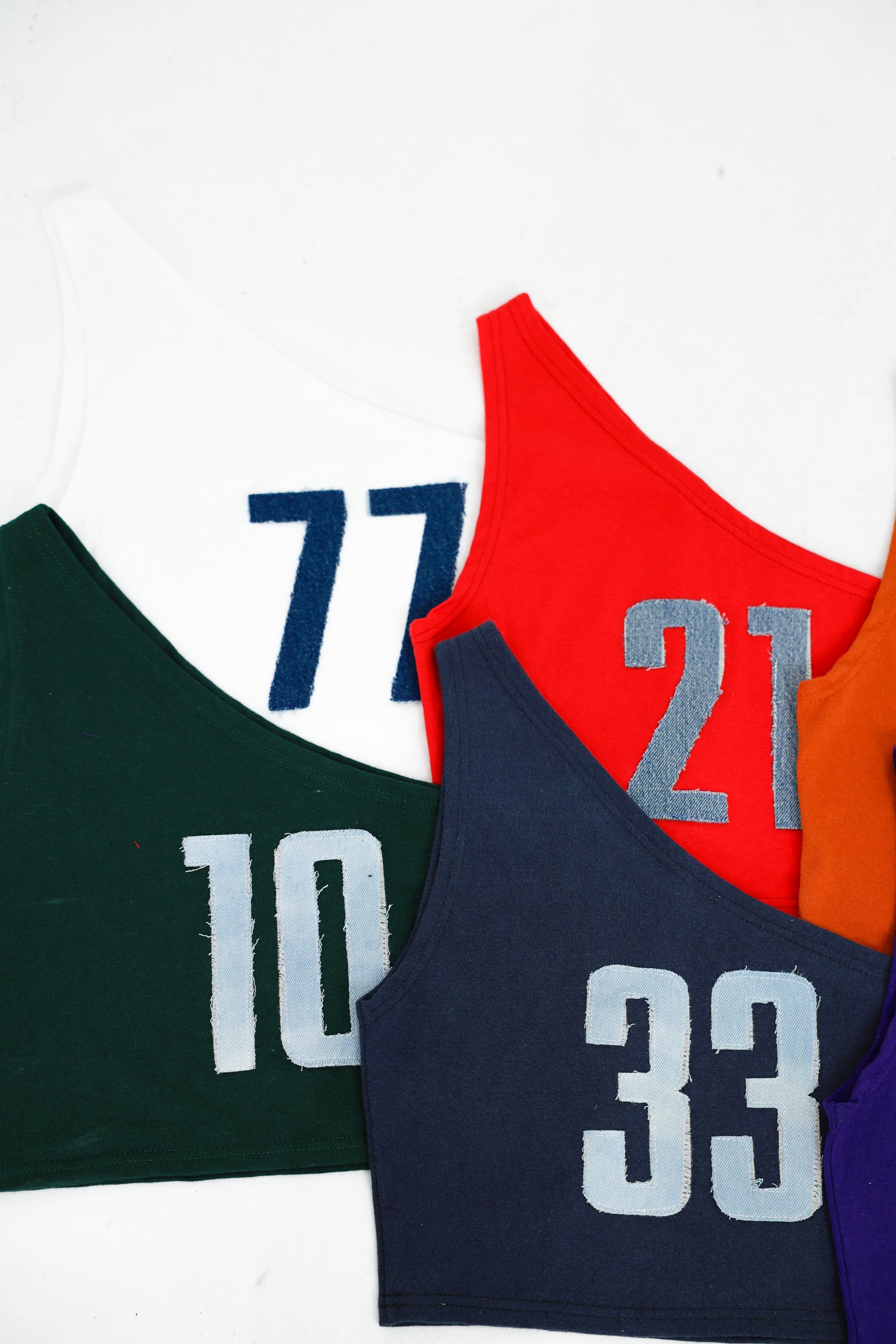 Custom Denim Number One Shoulder Tank Top