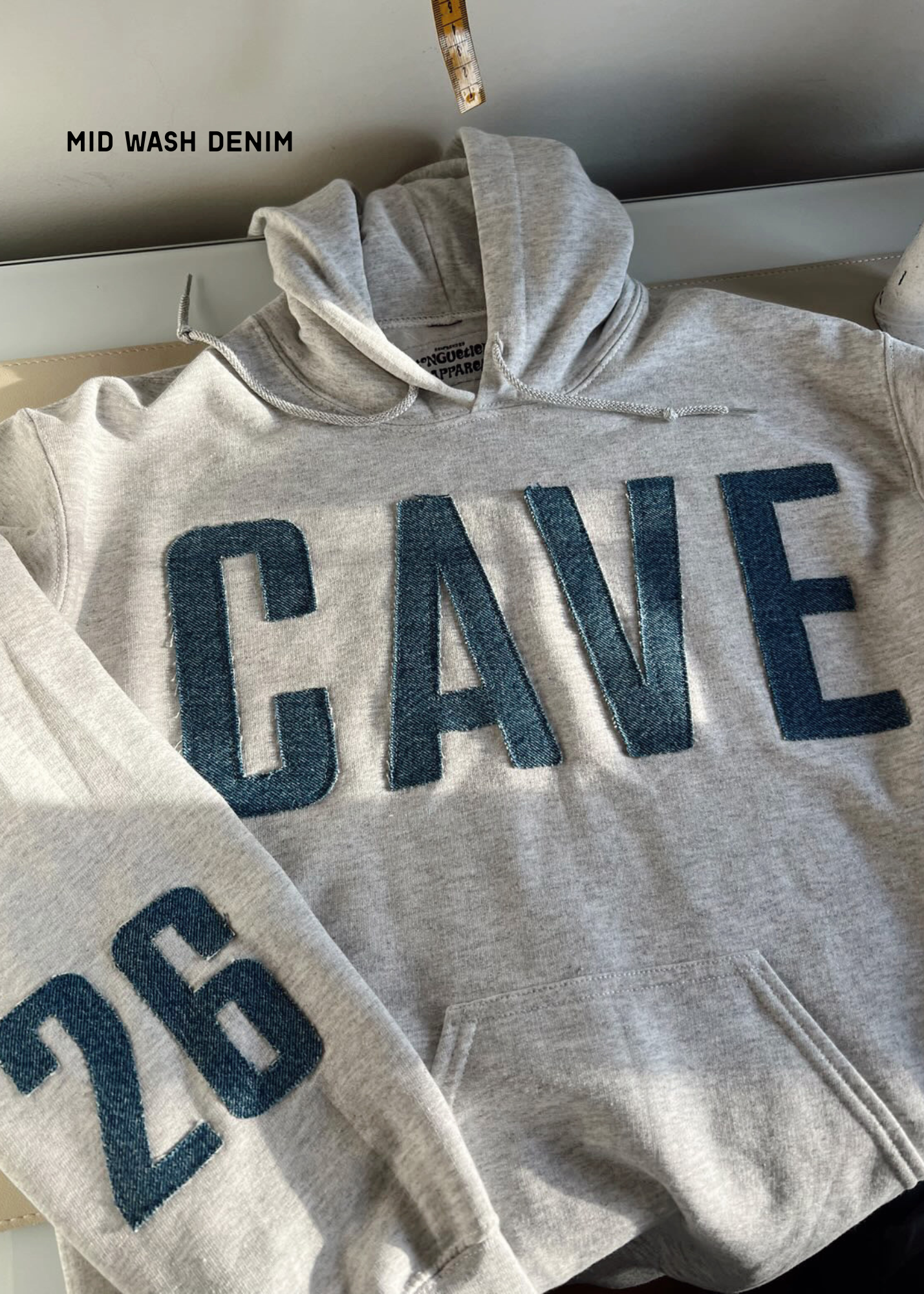 Custom Denim Name/Number Patchwork Sweatshirt