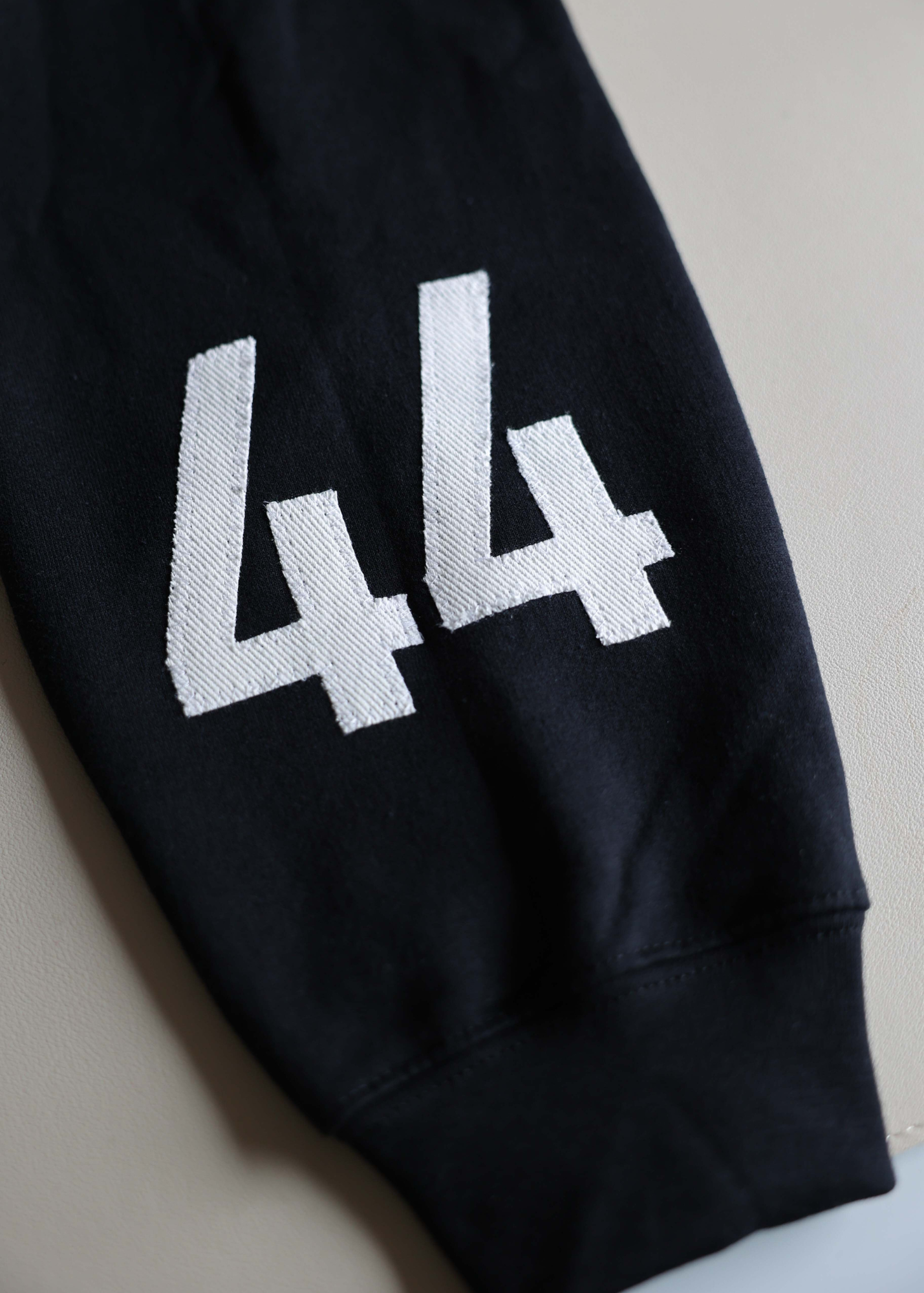 Custom Denim Name/Number Patchwork Sweatshirt