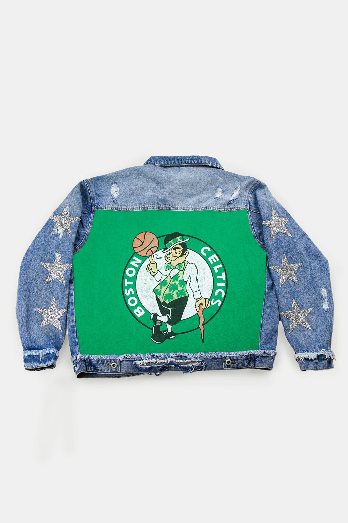 Upcycled Celtics Star Patchwork Jacket