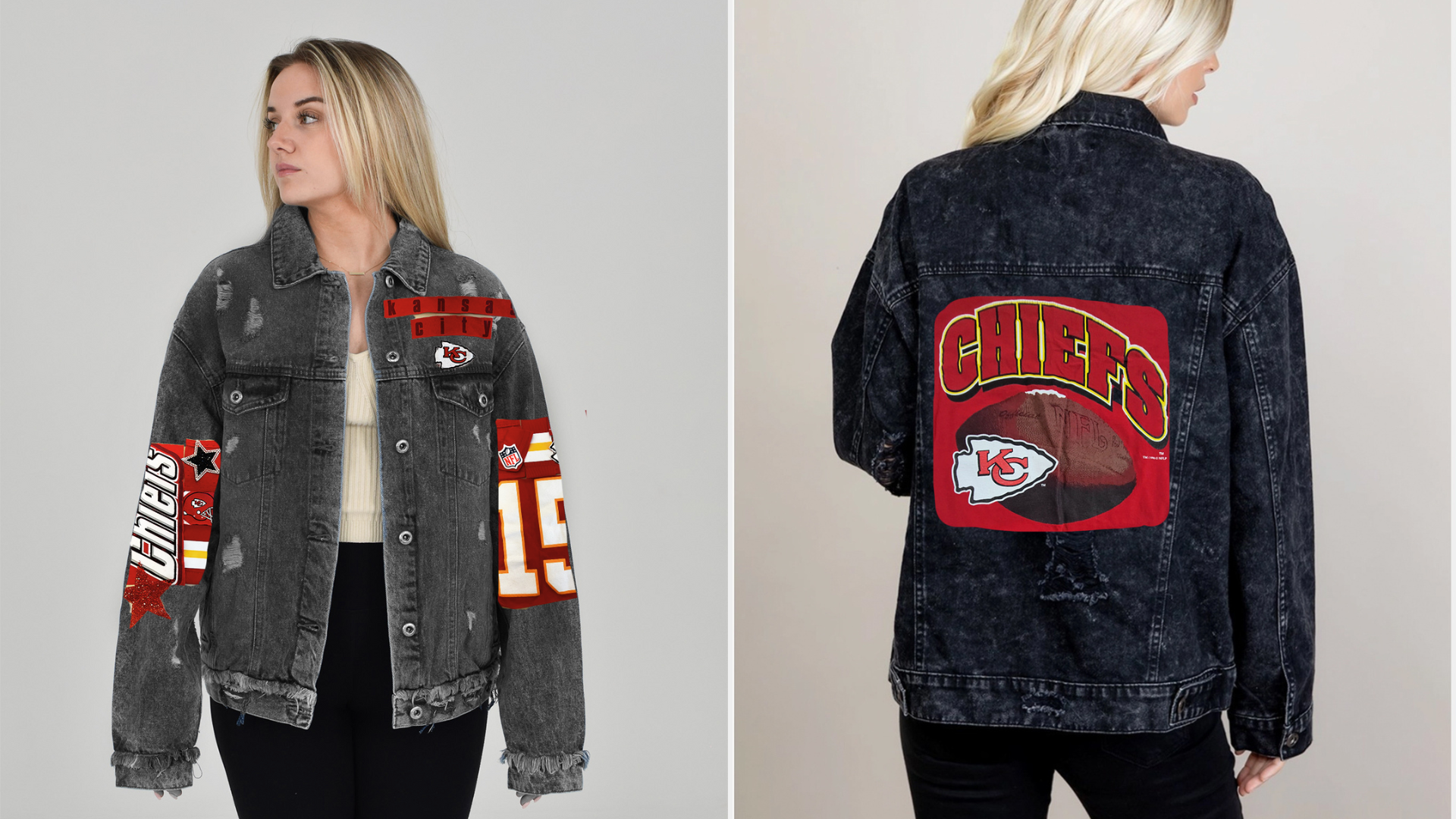 Upcycled Custom Order Chiefs Jacket For Jules