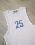 Custom Denim Number Ribbed High Neck Tank Top