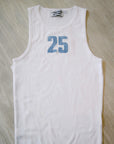 Custom Denim Number Ribbed High Neck Tank Top