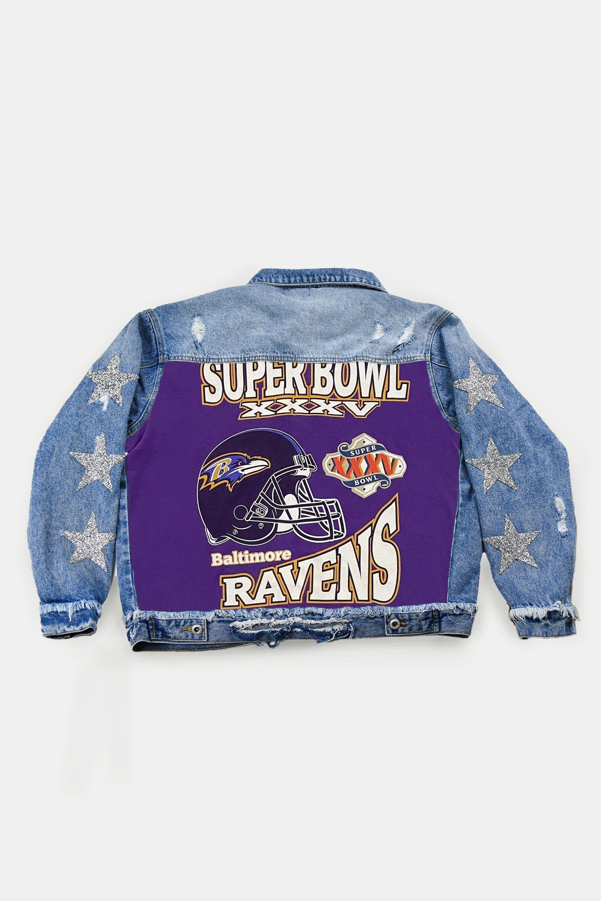 Upcycled Ravens Star Patchwork Jacket
