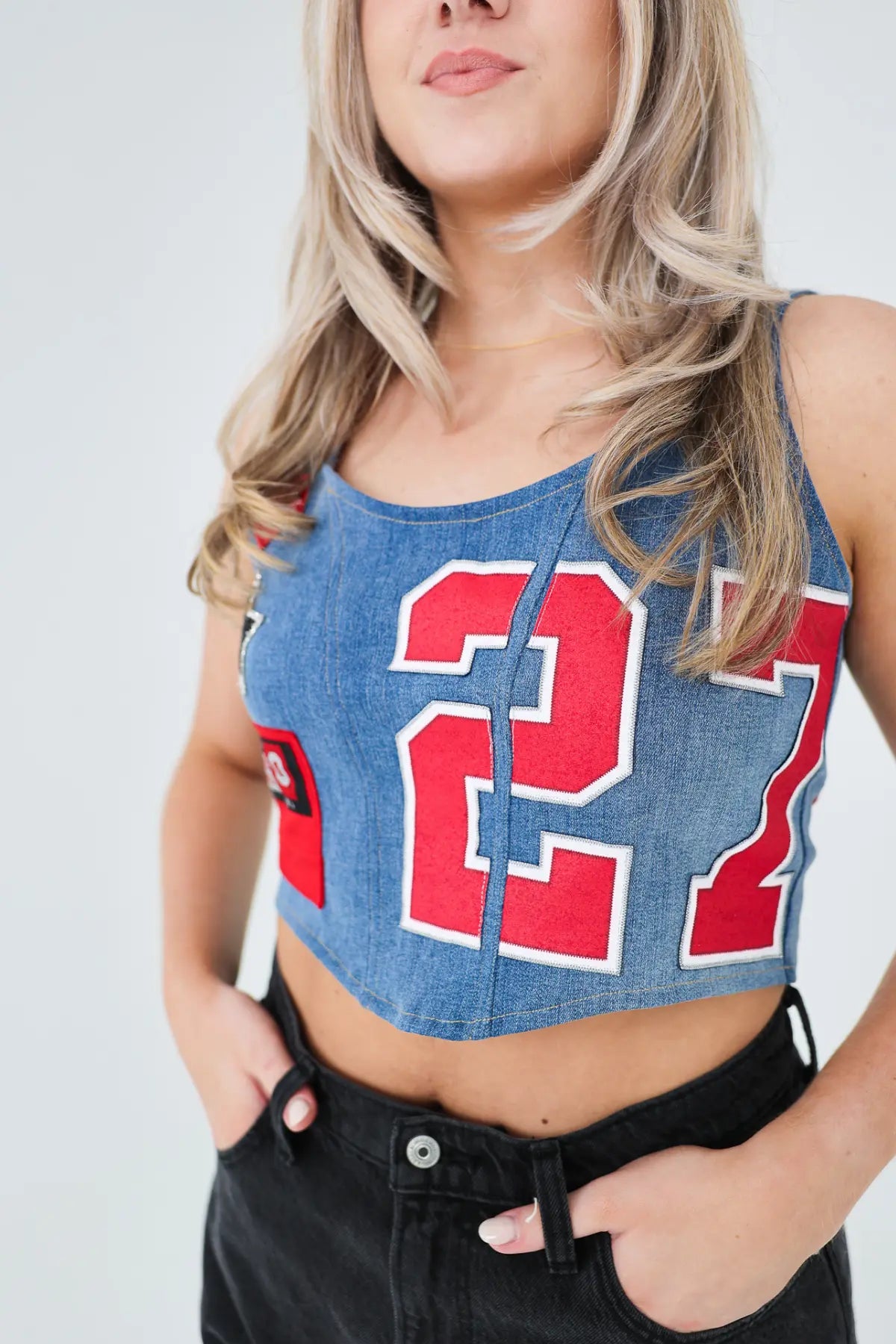 Custom Order Denim Corset Top