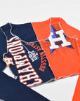 Upcycled Astros Spliced Scoopneck Top