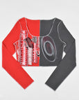Upcycled Hurricanes Spliced Scoopneck Top