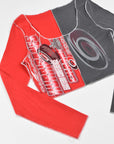 Upcycled Hurricanes Spliced Scoopneck Top