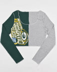 Upcycled Packers Spliced Scoopneck Top