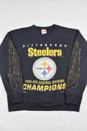 Upcycled Vintage Steelers Flame Sweatshirt
