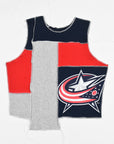 Upcycled Blue Jackets Scrappy Tank Top