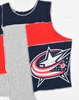 Upcycled Blue Jackets Scrappy Tank Top