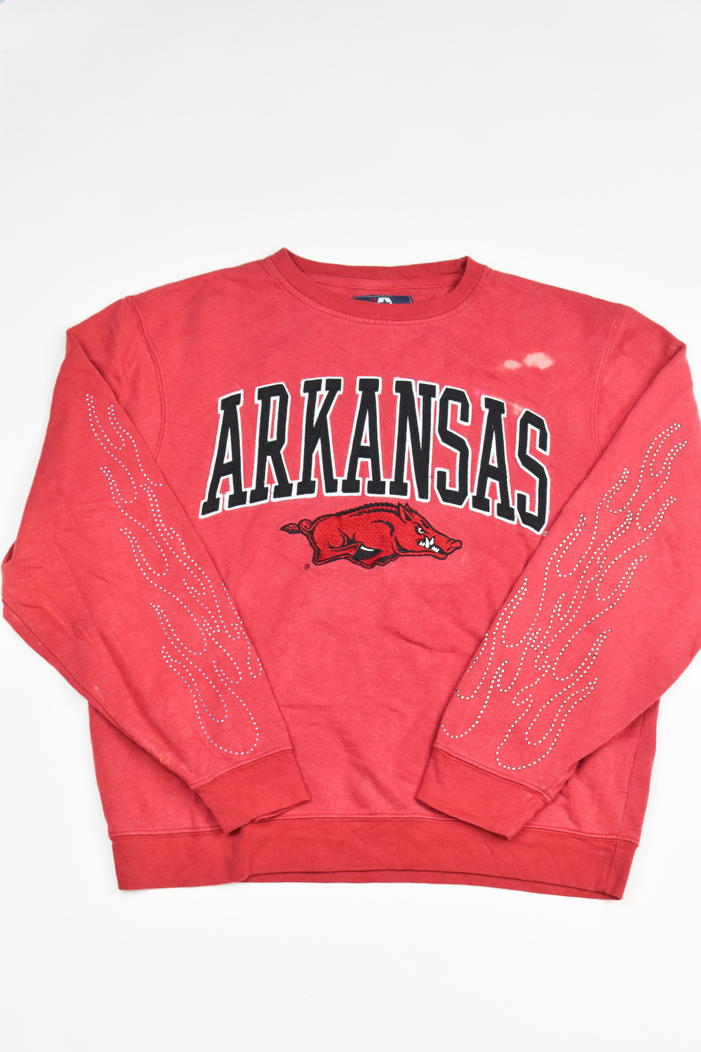 Upcycled Vintage Arkansas Flame Sweatshirt
