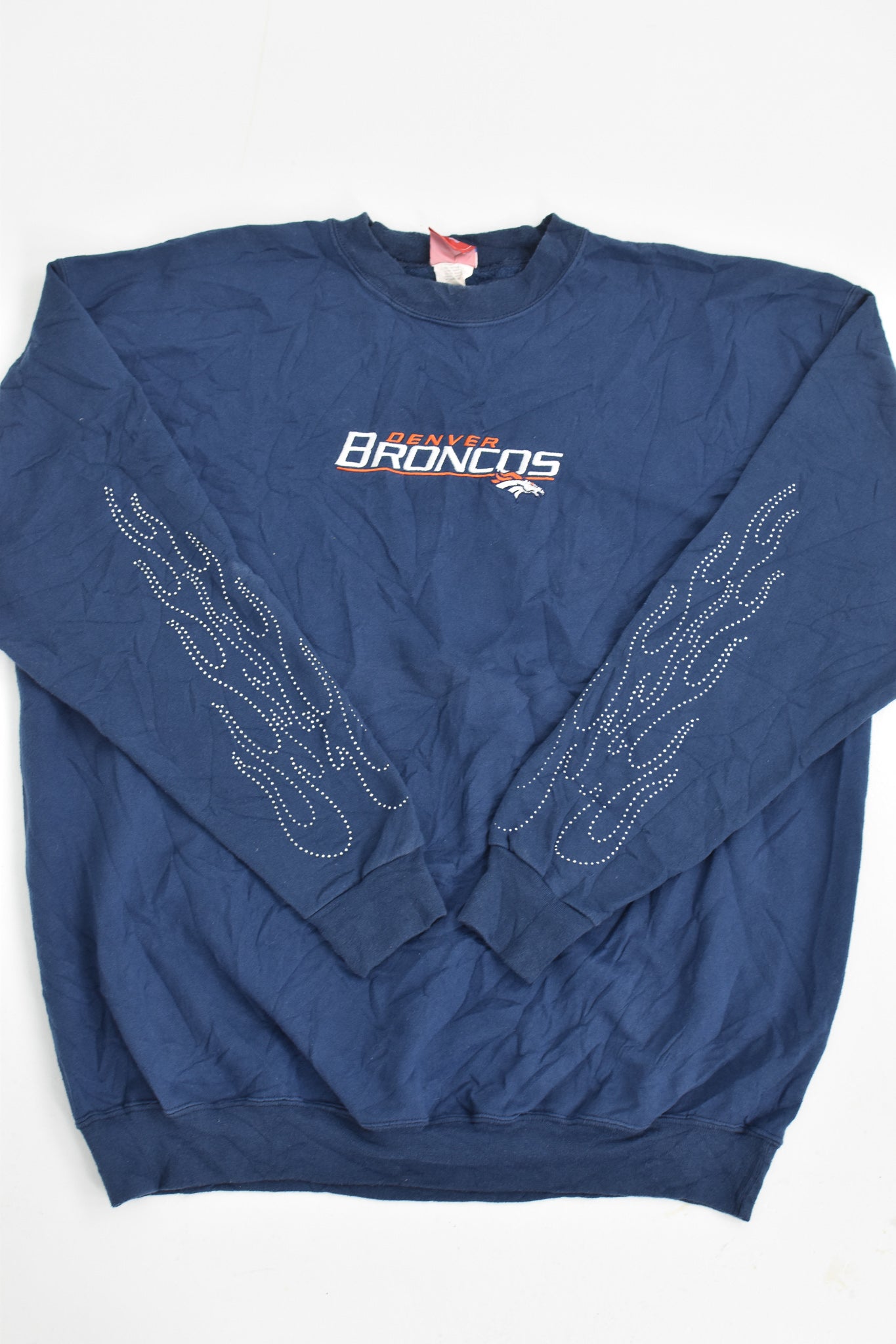 Upcycled Broncos Flame Sweatshirt