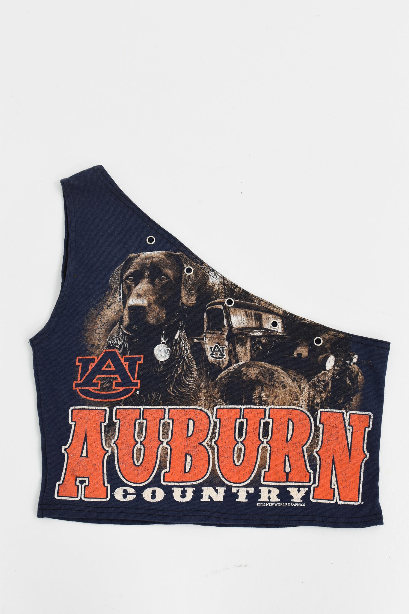 Upcycled Auburn One Shoulder Tank Top