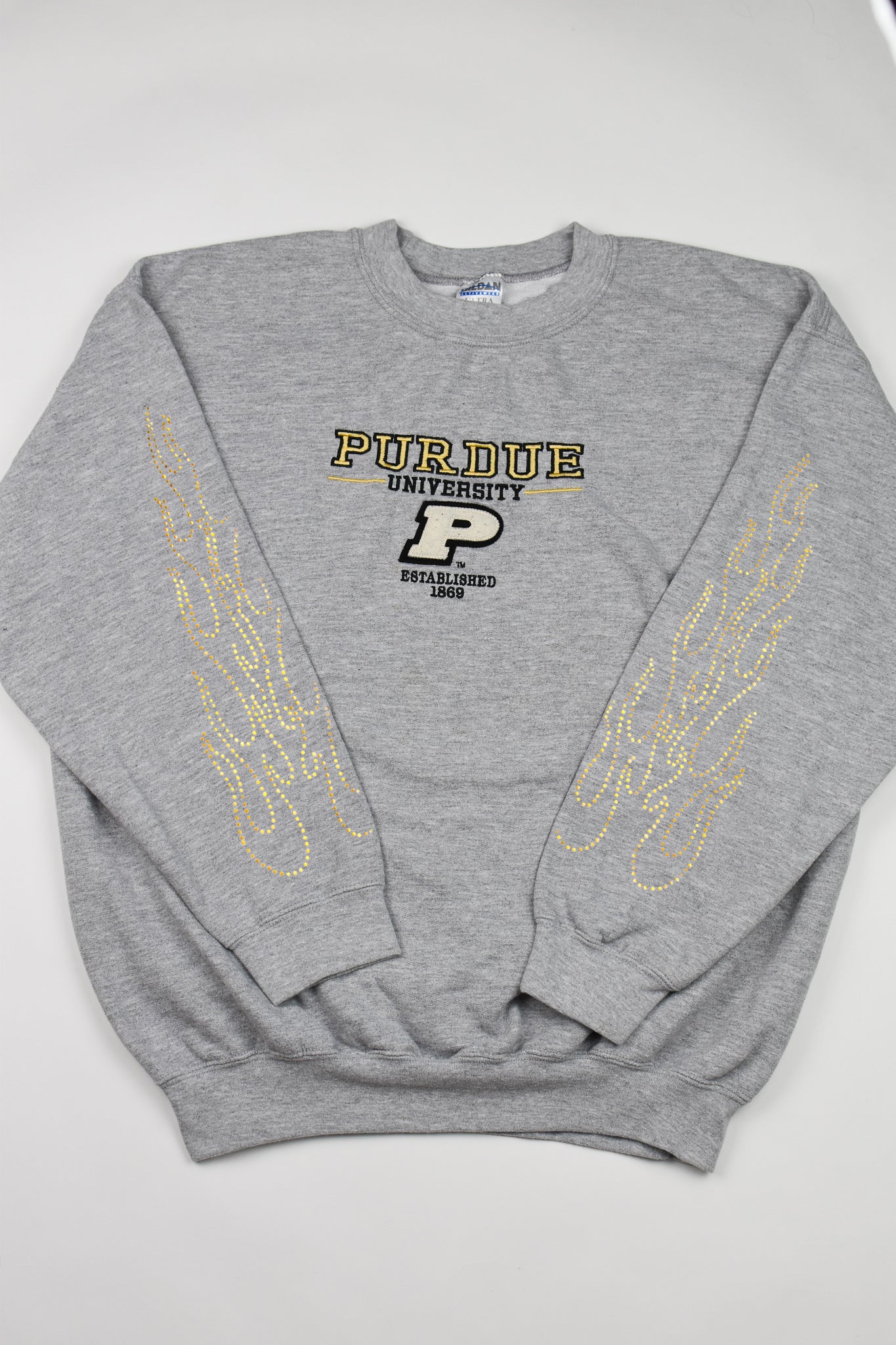 Upcycled Vintage Purdue Flame Sweatshirt