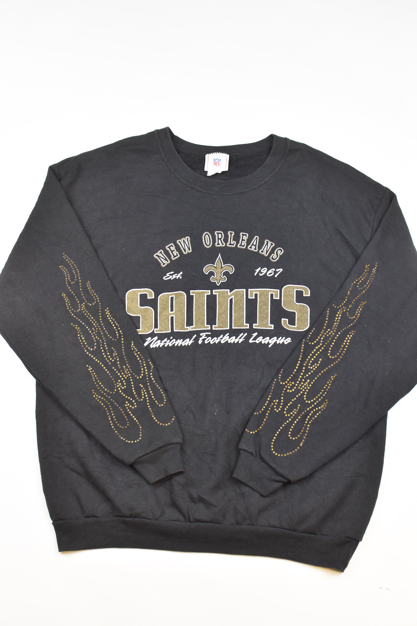 Upcycled Vintage Saints Flame Sweatshirt