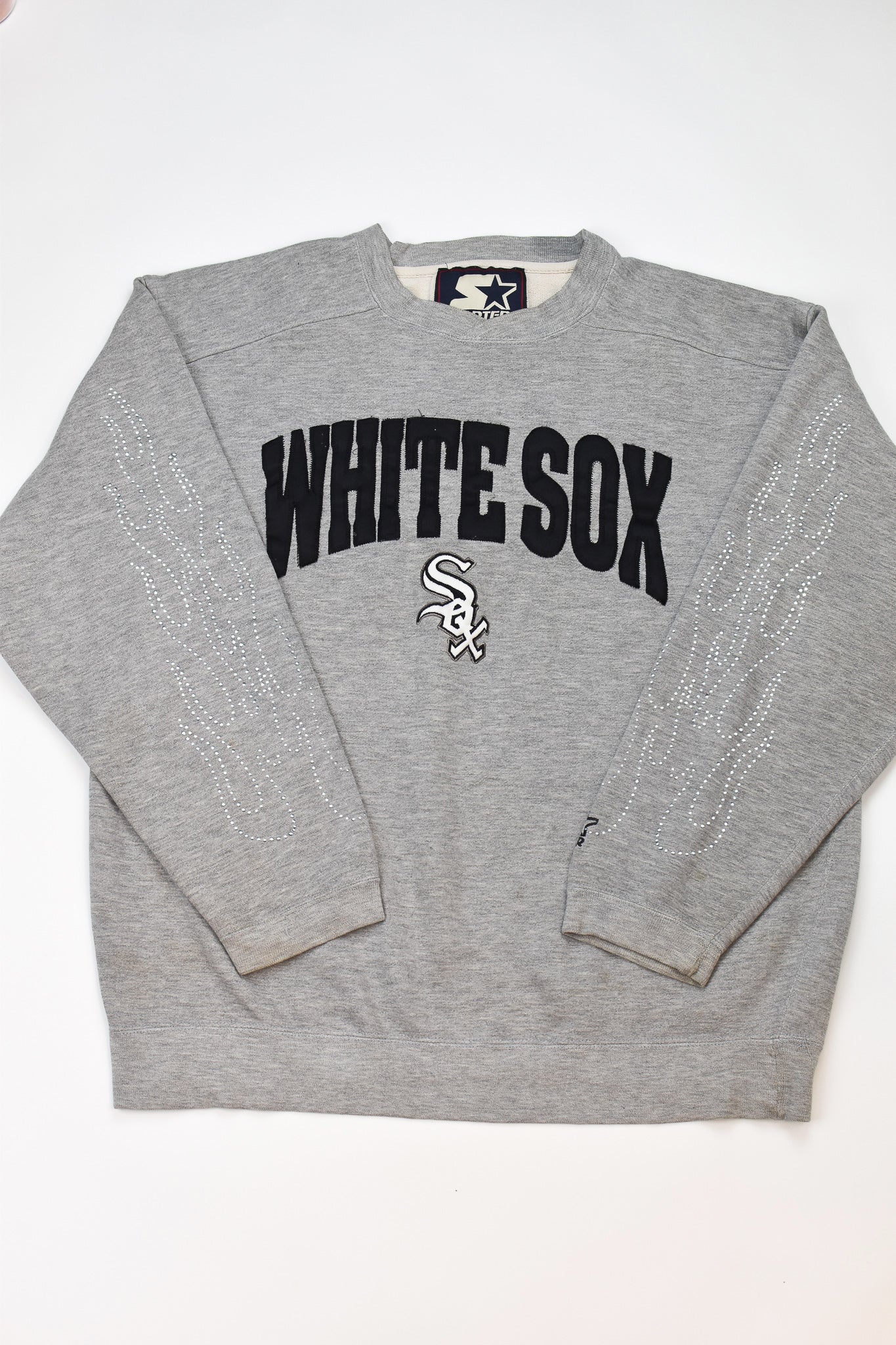 Upcycled Vintage White Sox Flame Sweatshirt