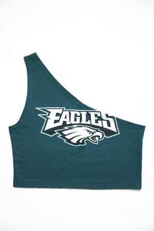 Upcycled Eagles One Shoulder Tank Top