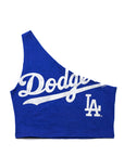 Upcycled Dodgers One Shoulder Tank Top