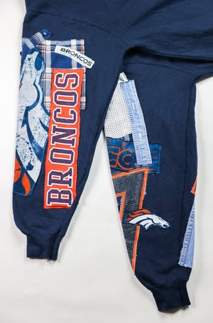 Upcycled Broncos Patchwork Sweatshirt