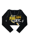 Upcycled Pittsburgh Penguins Spliced Scoopneck Top