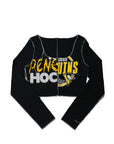 Upcycled Pittsburgh Penguins Spliced Scoopneck Top