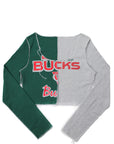 Upcycled Milwaukee Bucks Spliced Scoopneck Top