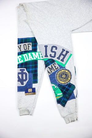 Upcycled Notre Dame Patchwork Sweatshirt