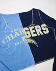 Upcycled Los Angeles Chargers Spliced Scoopneck Top