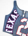 Upcycled Rangers Denim Corset Top