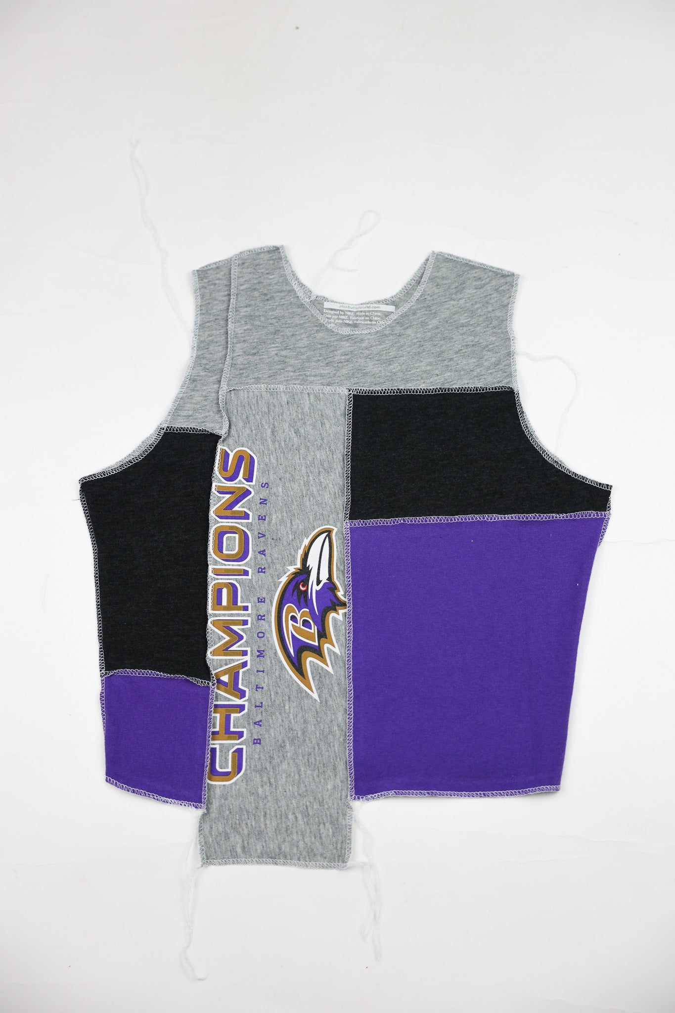 Upcycled Ravens Scrappy Tank Top - Tonguetied Apparel