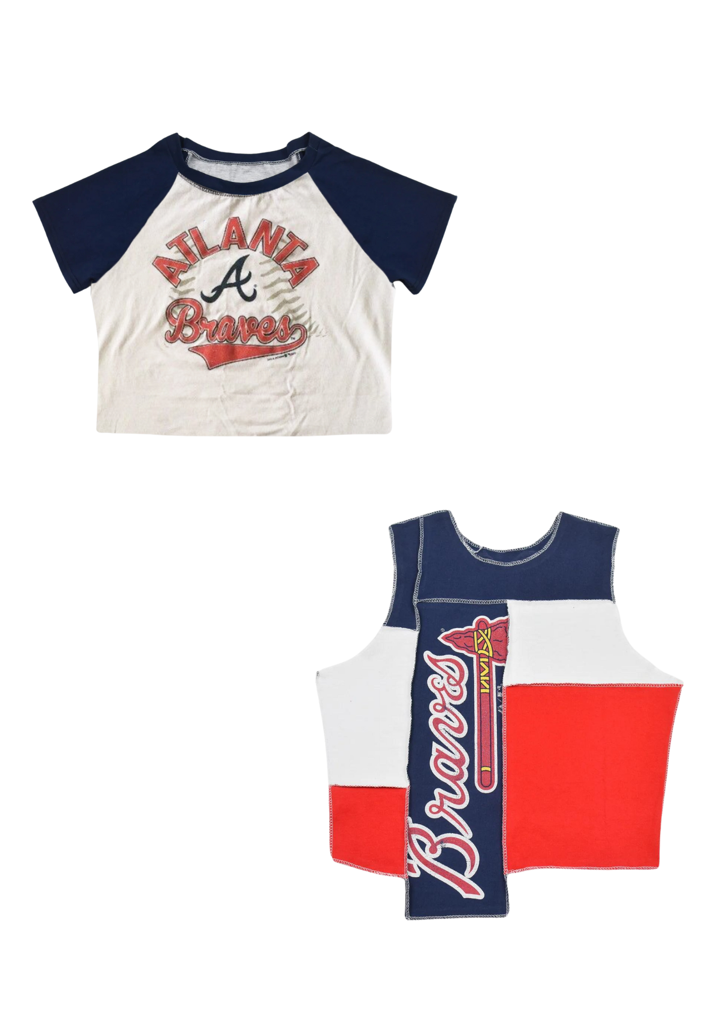 Upcycled Custom Braves Baby Tee and Scrappy Tank For Eady