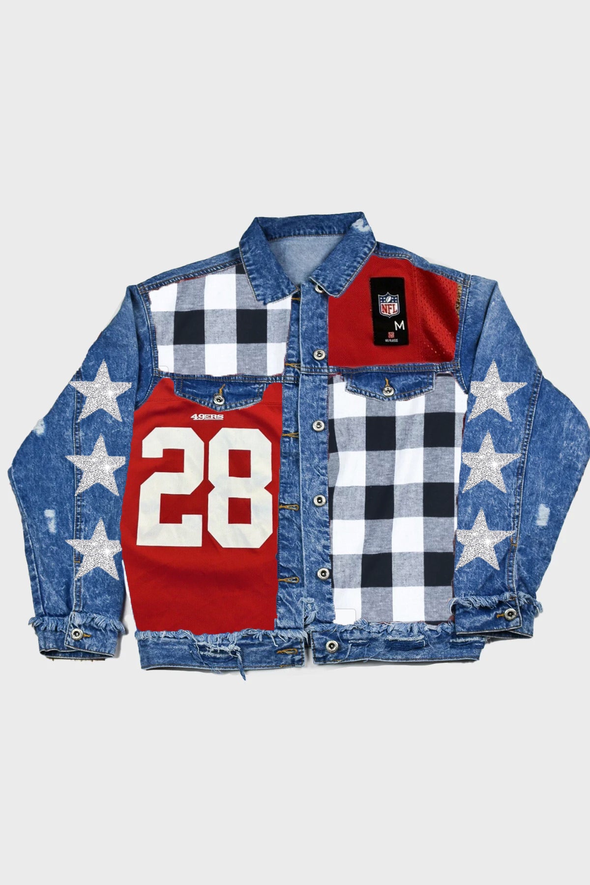 Upcycled 49ers Star Patchwork Jacket