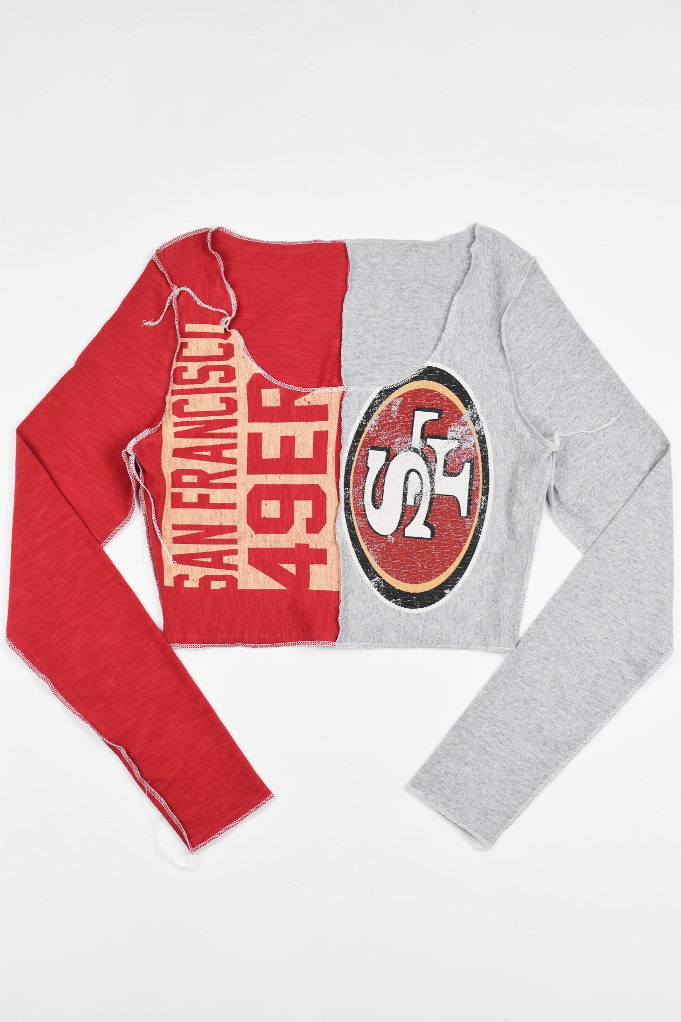 Upcycled 49ers Spliced Scoopneck Top