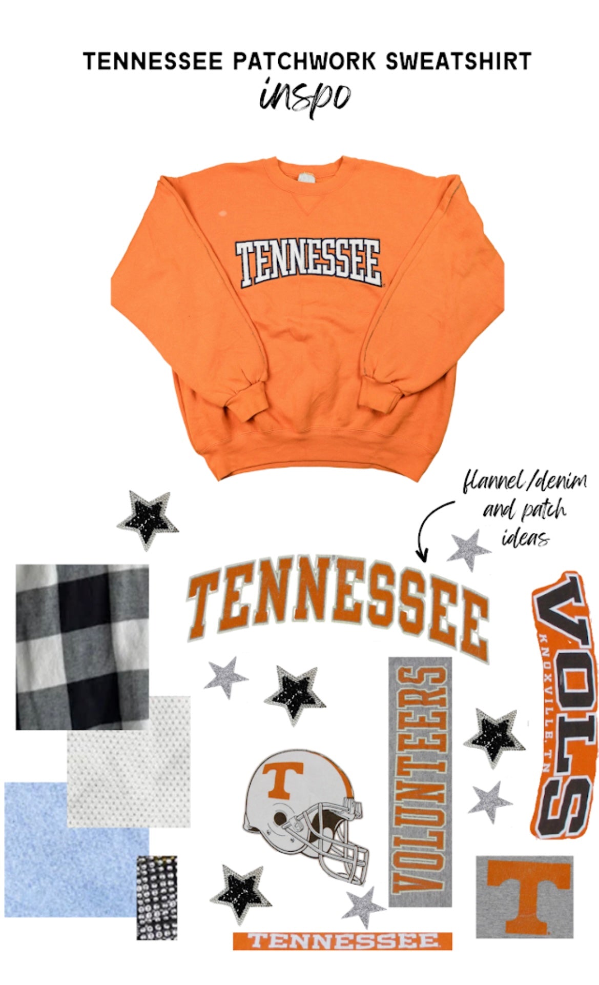 Upcycled Custom Order Tennessee Patchwork Sweatshirt for Rachel