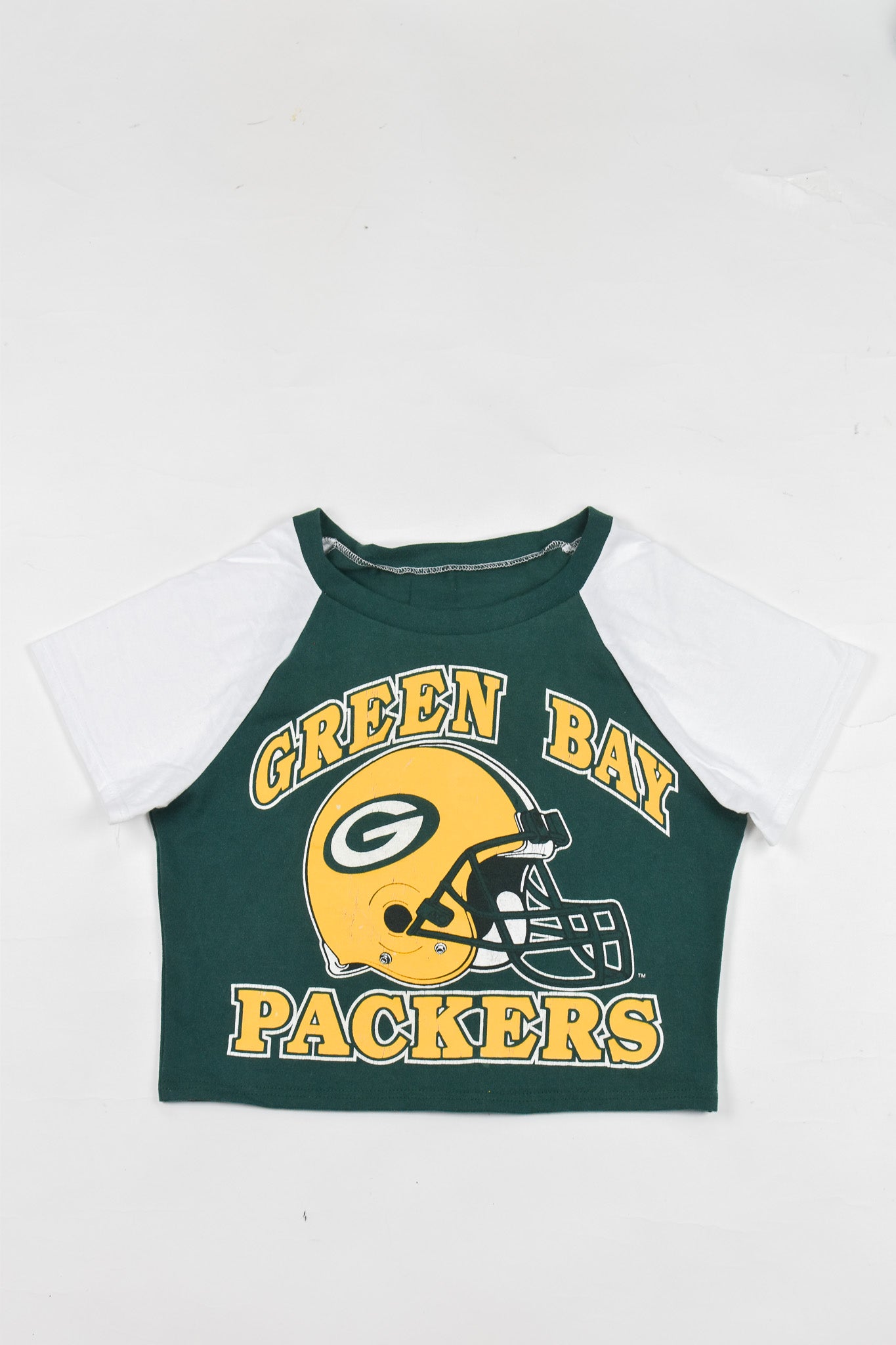 Upcycled Green Bay Packers Baby Tee *MADE TO ORDER* - Tonguetied Apparel