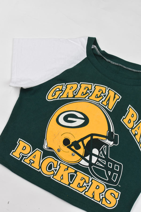 Upcycled Green Bay Packers Baby Tee *MADE TO ORDER* - Tonguetied Apparel