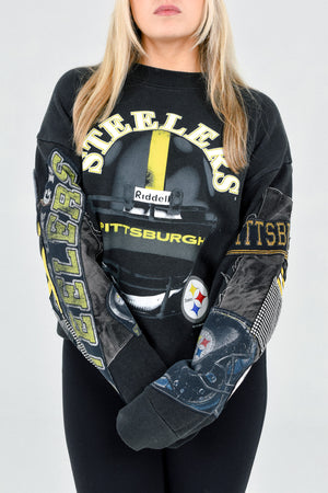 Upcycled Steelers Patchwork Sweatshirt