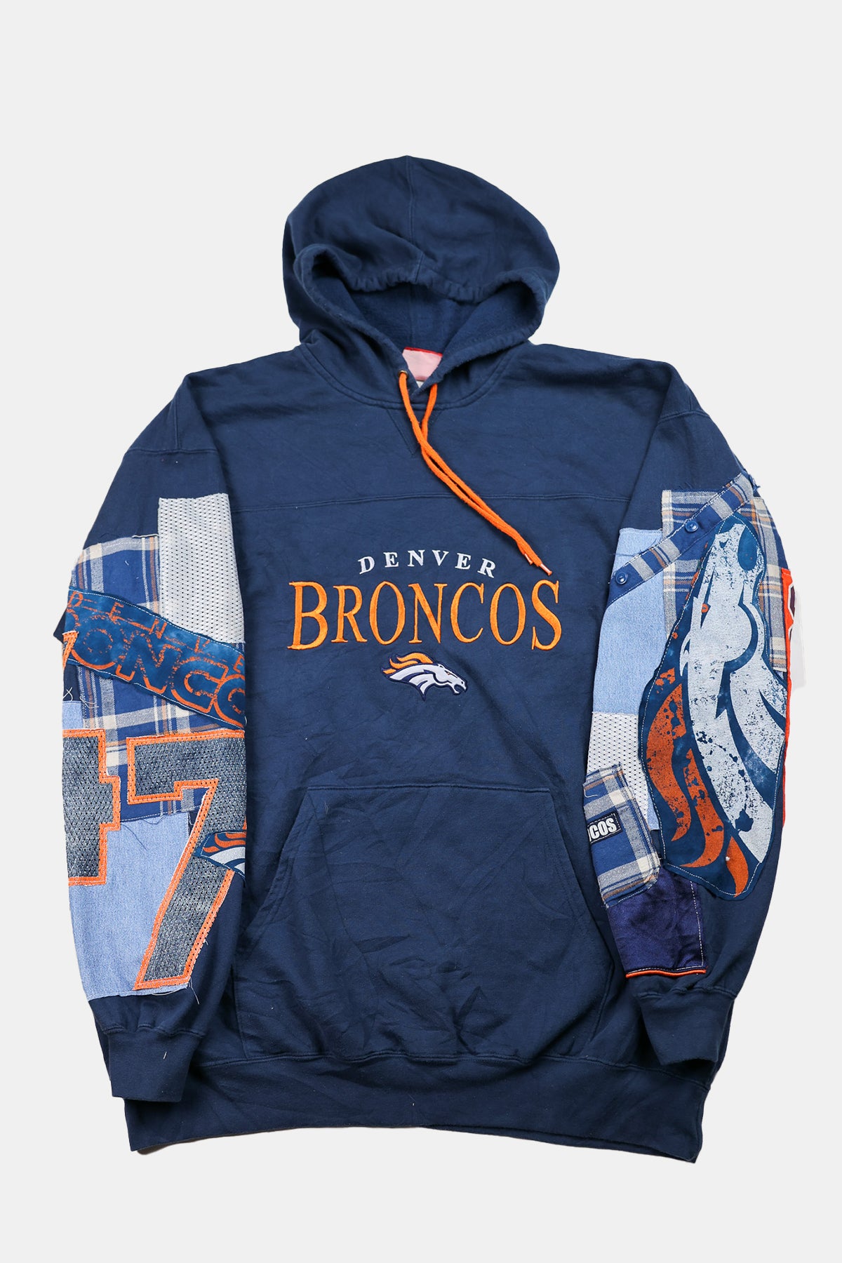 Upcycled Broncos Patchwork Sweatshirt