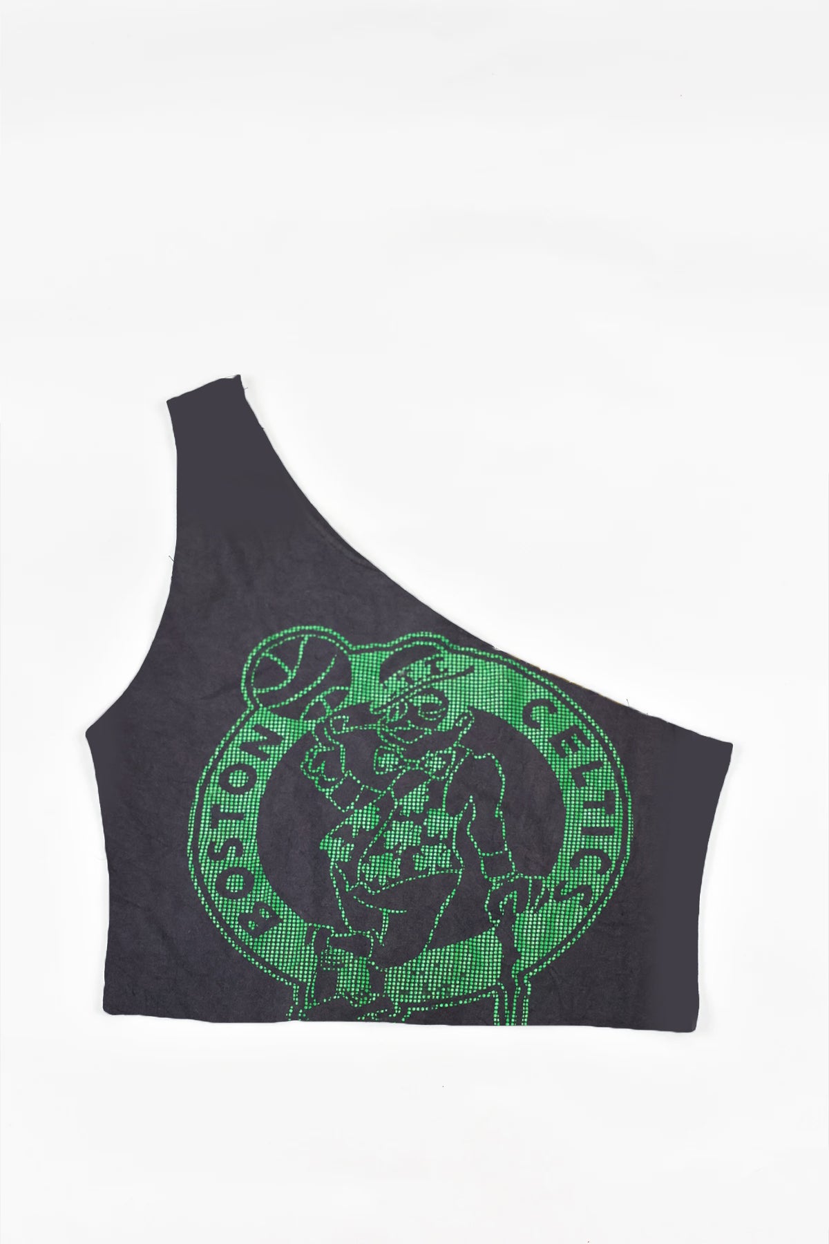Upcycled Celtics One Shoulder Tank Top - Made To Order