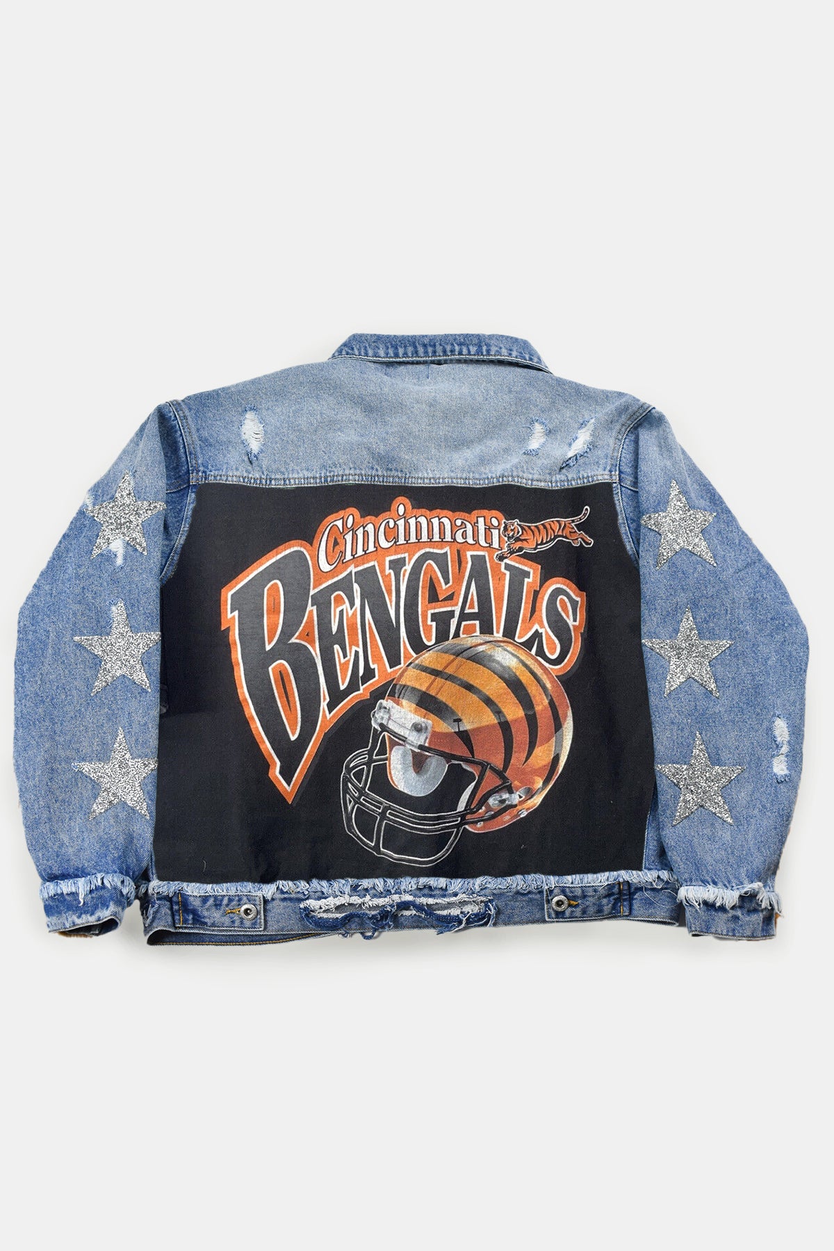 Upcycled Bengals Star Patchwork Jacket