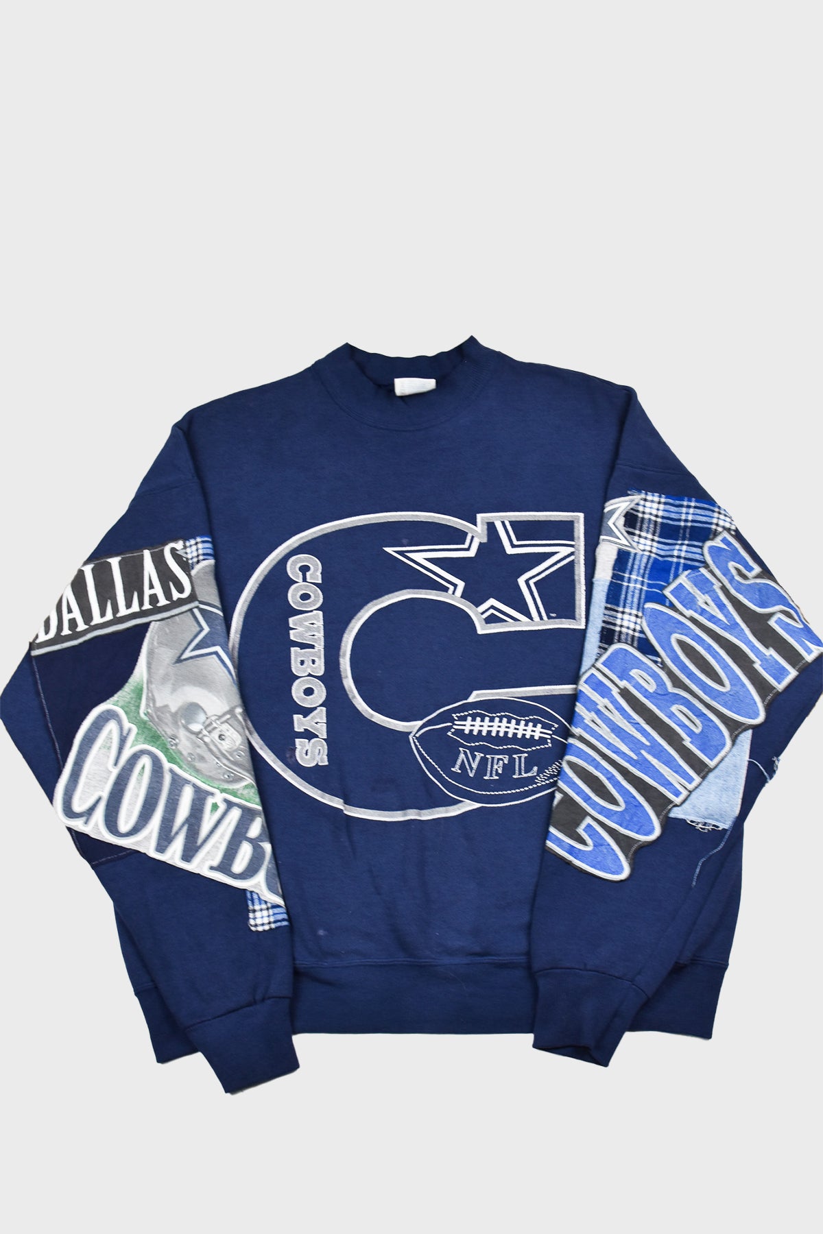 Upcycled Cowboys Patchwork Sweatshirt